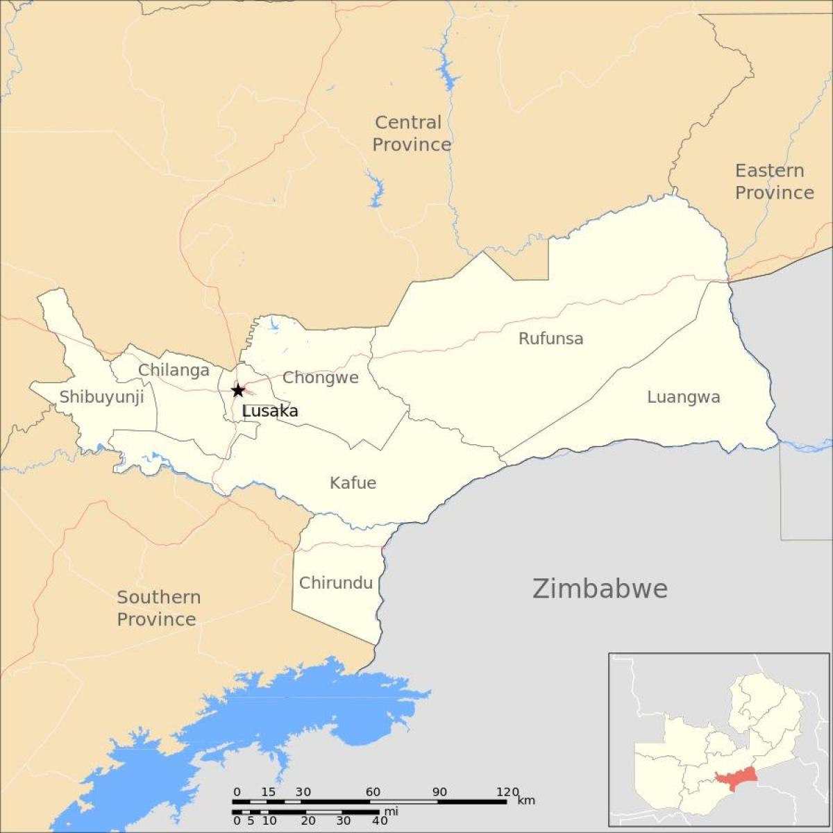 Térkép lusaka Zambia