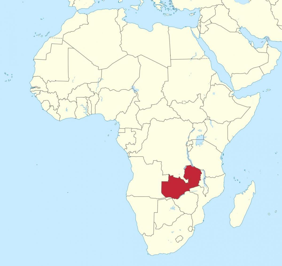 afrika térkép mutatja, Zambia